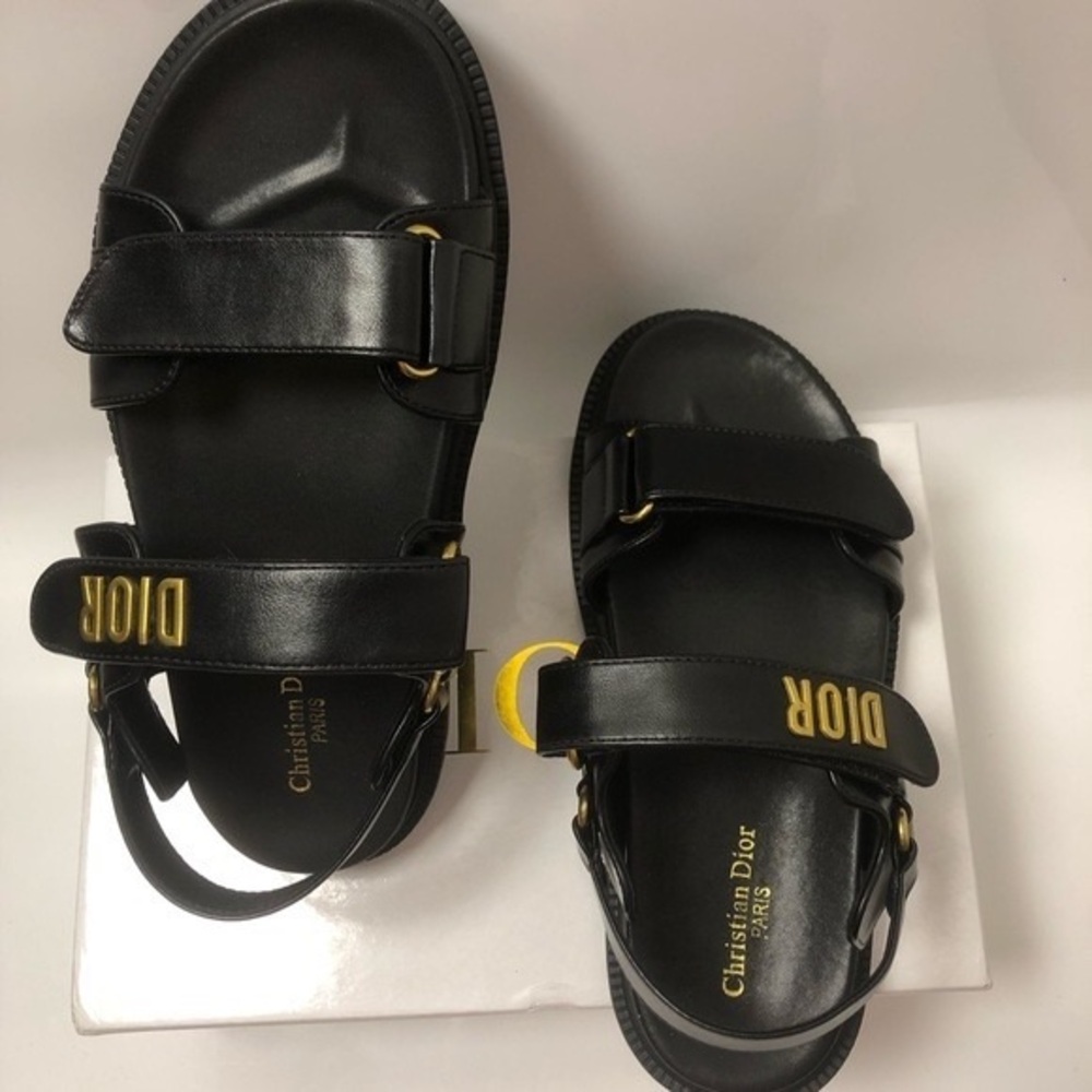 Dior Black and Gold Kids Sandals